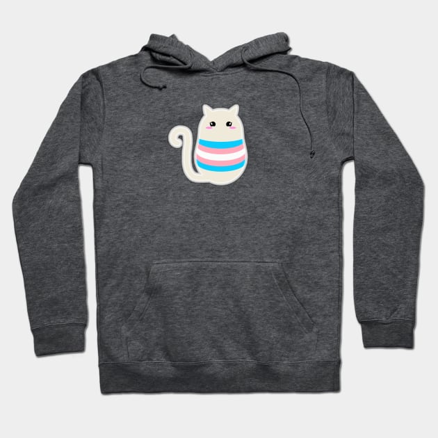 Trans Pride Cat Hoodie by Curse Me Not